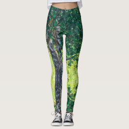 Birch Tree Green Blätter Leggings
