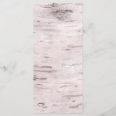 Birch Tree & Heart Rustic Wedding Menu Card Menükarte (Rückseite)