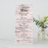 Birch Tree & Heart Rustic Wedding Menu Card Menükarte (Stehend Vorderseite)