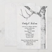 Birch Tree Heart Wedding Einladung (Vorne/Hinten)