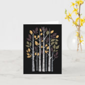 Birch Tree Herbst Herbst Herbstsaison Herbst Verla Karte (Gelbe Blume)