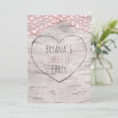 Birch Tree Herz & Pink Lights Sweet 16 Einladung (Stehend Vorderseite)