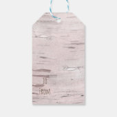 Birch Tree & Herz Rustikale Gastgeschenk Hochzeit Geschenkanhänger (Rückseite)