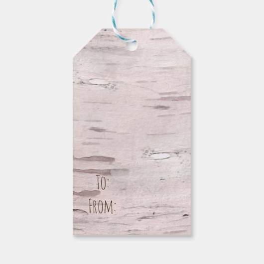 Birch Tree & Herz Rustikale Gastgeschenk Hochzeit Geschenkanhänger (Rückseite)