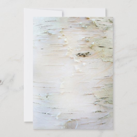 Birch Tree Herz Rustikale Hochzeit im Herbst Einladung (Rückseite)