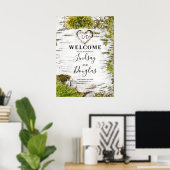 Birch Tree Herz Rustikale Hochzeit im Herbst Willk Poster (Heimbüro)