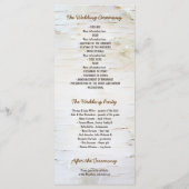 Birch Tree Herz Rustikale Hochzeitsprogramme Programm (Rückseite)