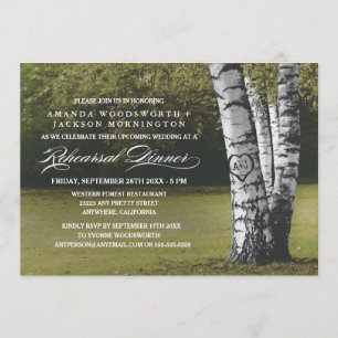 Birch Tree Initials Probe Dinner Einladungen