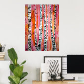 birch tree landscape abstract art print posters poster (Heimbüro)