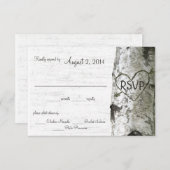 Birch Tree mit Carved Heart UAWG RSVP Karte (Vorne/Hinten)
