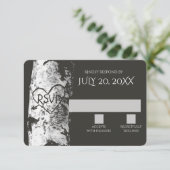 Birch Tree mit Carved Heart UAWG RSVP Karte (Stehend Vorderseite)