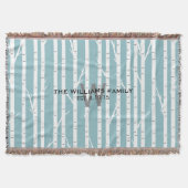 Birch Tree Mit Monogramm Throw Blanket Decke (Vorderseite)