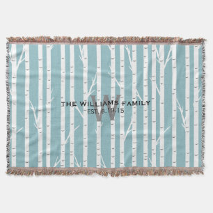 Birch Tree Mit Monogramm Throw Blanket Decke