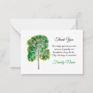 Birch Tree Nature After Funeral Danke Karten