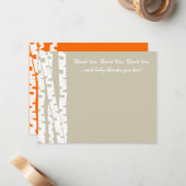 Birch Tree Note of Danke Mitteilungskarte (Vorderseite/Rückseite Beispiel)