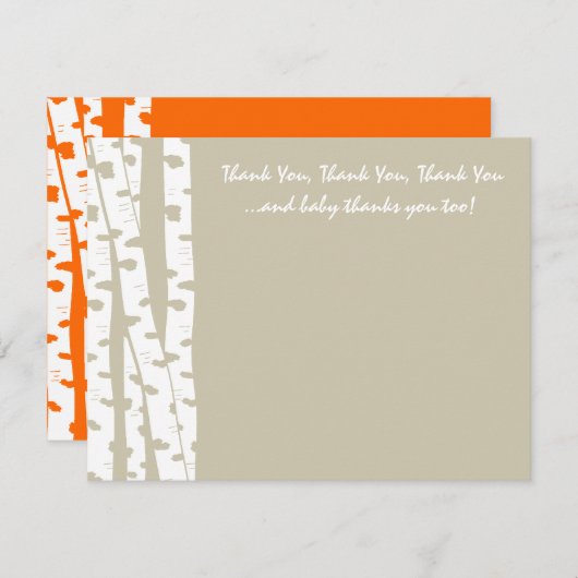 Birch Tree Note of Danke Mitteilungskarte (Vorne/Hinten)
