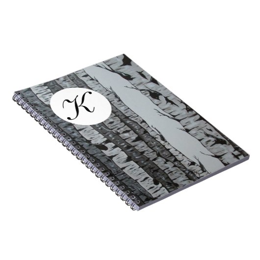 Birch-Tree-Notebook mit Personalisiertem Monogramm Notizblock (Rechte Seite)