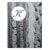 Birch-Tree-Notebook mit Personalisiertem Monogramm Notizblock (Vorderseite)