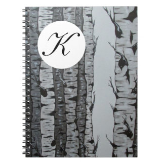 Birch-Tree-Notebook mit Personalisiertem Monogramm Notizblock