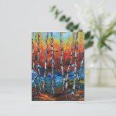 Birch Tree Palette Knife Malerei Postkarte (Stehend Vorderseite)