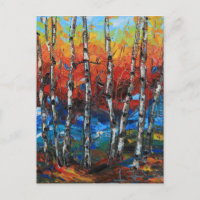 Birch Tree Palette Knife Malerei
