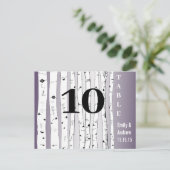 Birch Tree Playbill Schriftartes Wedding Tischnumm Postkarte (Stehend Vorderseite)