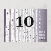 Birch Tree Playbill Schriftartes Wedding Tischnumm Postkarte (Rückseite)