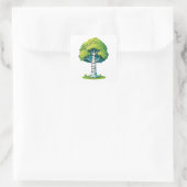 Birch tree quadratischer aufkleber (Tasche)