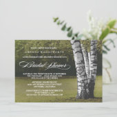 Birch Tree Rustic Bridal Dusche Einladungen (Stehend Vorderseite)