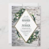 Birch Tree Rustic Calla Lily Wedding Einladungen (Vorderseite)