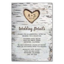 Birch Tree Rustic Country Wedding Insert Cards
