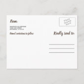 Birch Tree Rustic Country Wedding Save the Date Ankündigungspostkarte (Rückseite)