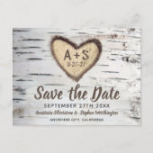 Birch Tree Rustic Country Wedding Save the Date Ankündigungspostkarte (Vorderseite)