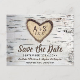 Birch Tree Rustic Country Wedding Save the Date Ankündigungspostkarte