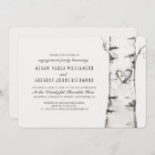 Birch Tree Rustic Engagement Party Einladung (Vorne/Hinten)