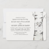 Birch Tree Rustic Engagement Party Einladung (Vorderseite)