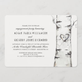 Birch Tree Rustic Engagement Party Einladung