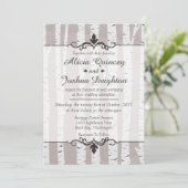 Birch Tree Rustic Nature Custom Wedding Einladung (Stehend Vorderseite)