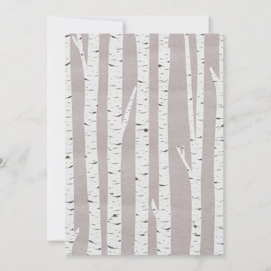 Birch Tree Rustic Nature Custom Wedding Einladung (Rückseite)