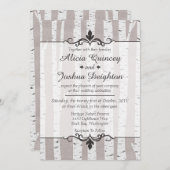Birch Tree Rustic Nature Custom Wedding Einladung (Vorne/Hinten)