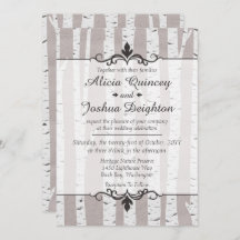 Birch Tree Rustic Nature Custom Wedding Einladung
