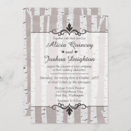 Birch Tree Rustic Nature Custom Wedding Einladung