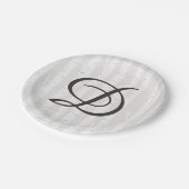 Birch Tree Rustic Nature Monogram Wedding Cake Pappteller (Schrägansicht)