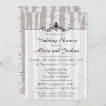 Birch Tree Rustic Nature Polterabend Einladung