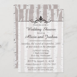 Birch Tree Rustic Nature Polterabend Einladung