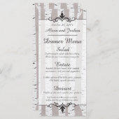 Birch Tree Rustic Nature Wedding Dinner Menü Menükarte (Vorne/Hinten)