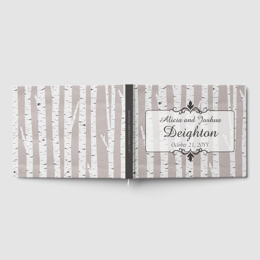 Birch Tree Rustic Nature Wedding Personalisiert Gästebuch (Voll)