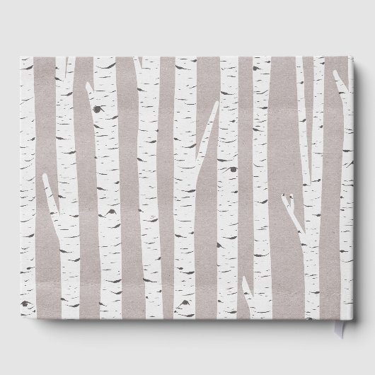 Birch Tree Rustic Nature Wedding Personalisiert Gästebuch (Rückseite)