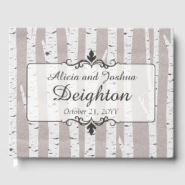 Birch Tree Rustic Nature Wedding Personalisiert Gästebuch