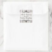 Birch Tree Rustic Nature Wedding Personalisiert Quadratischer Aufkleber (Tasche)